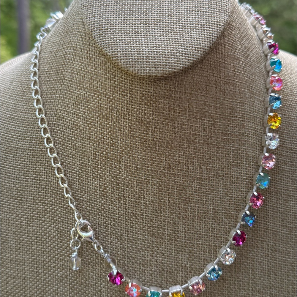 Multicolor Swarovski Elements Crystal Necklace - Picture 7 of 10